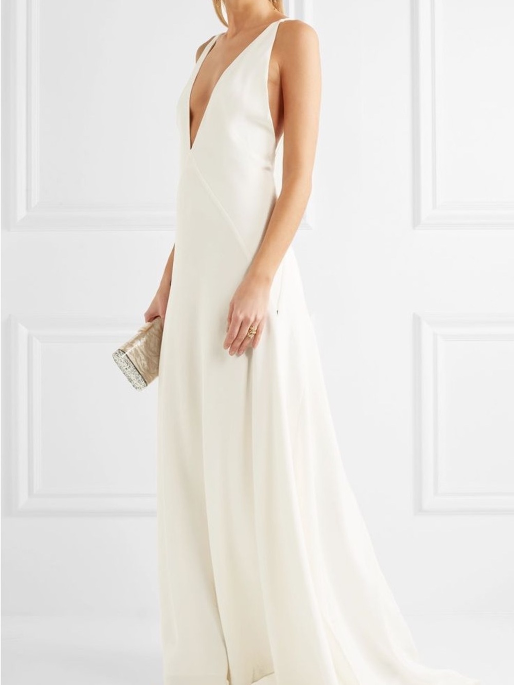 Michael Lo Sordo Alexandra Ivory Silk-Satin Gown Size Us 10 — image 3 of 8